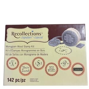 Recollections Signature 142-Piece Monogram Wood Stamp Kit